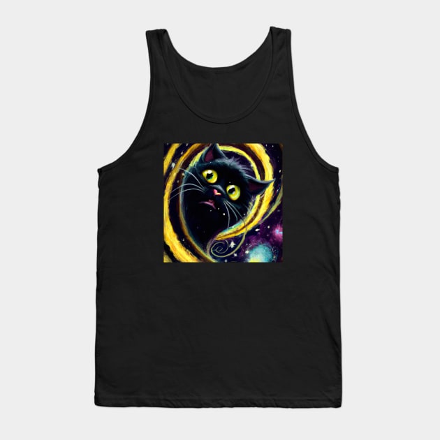 Time Traveling Cat Falls Through a Vortex Tank Top by Star Scrunch